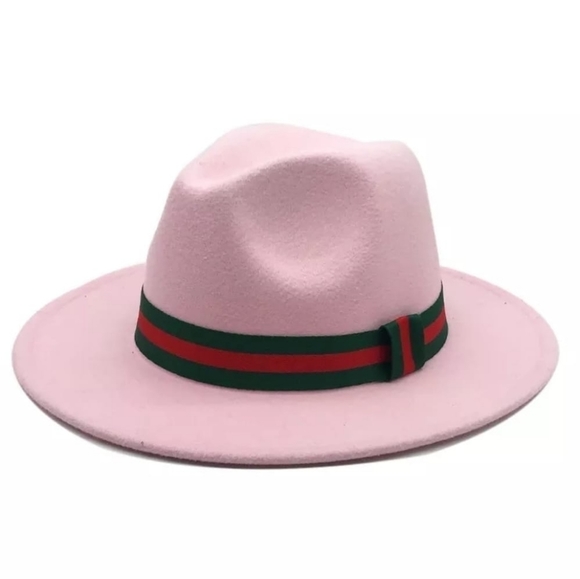 Accessories - Pink Fedora Hat with elastic band